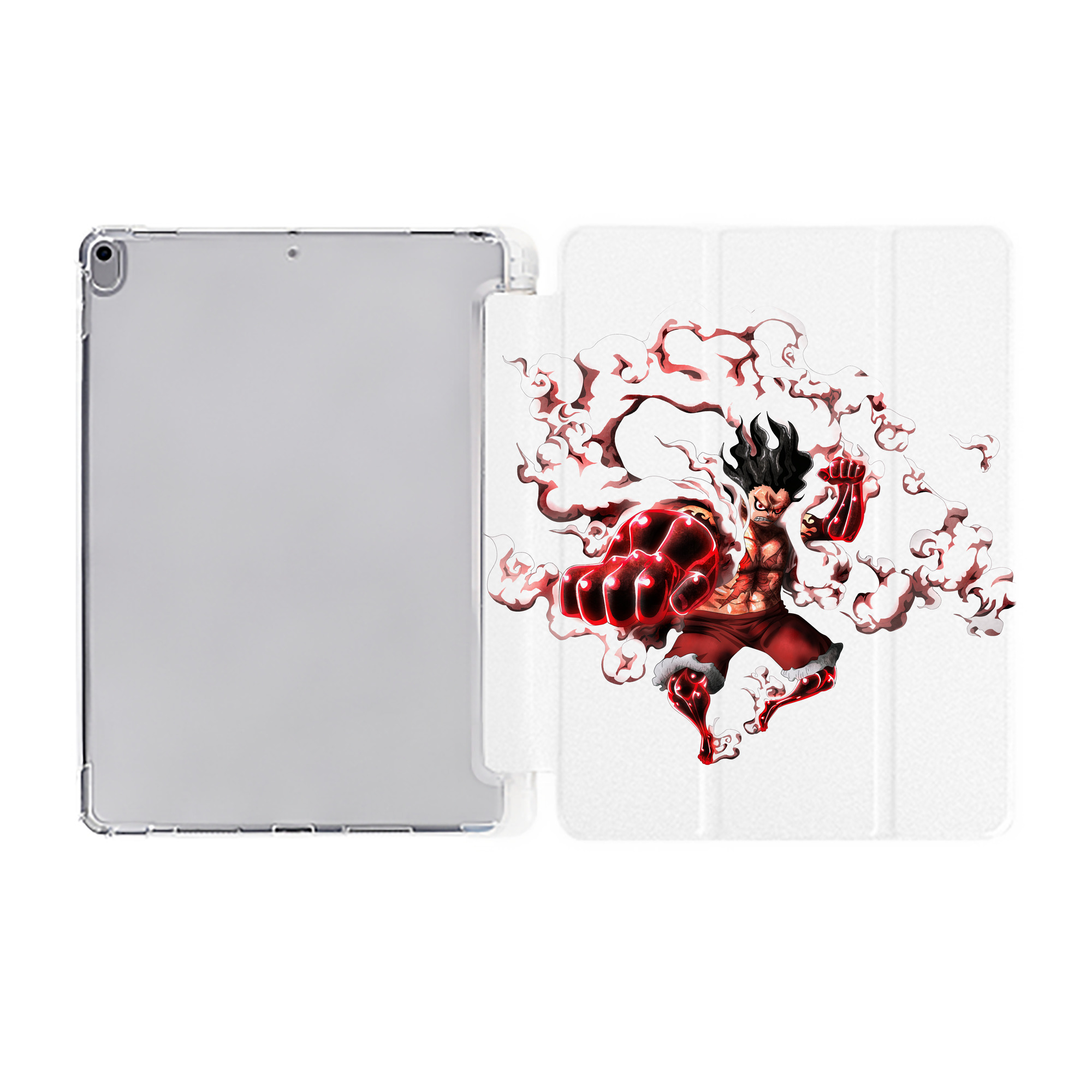 （画像用） ワンピース モンキー・D・ルフィ ONE PIECE Monkey D. Luffy IPad ケース ペン収納付き 三つ折りスタンド PUレザー×シリコン 対応機種9.5/10.5/10.9インチ